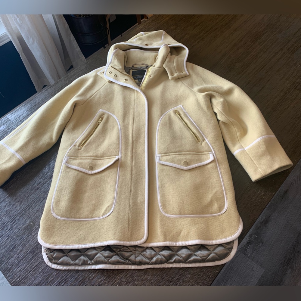 J. Crew Cream Hooded Jacket